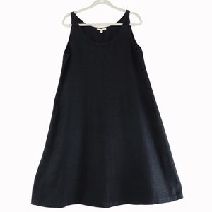Eileen Fisher LInen A-Line Black Sleeveless Dress
